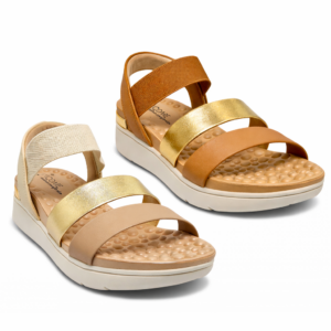 MODARE - Sandália Feminina Modare Ultraconforto Anabela Dourado