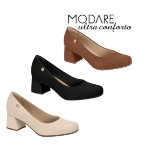 MODARE - Sapato Scarpin Feminino Salto Grosso