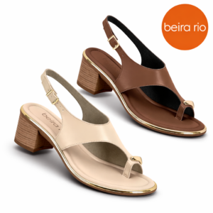 BEIRA RIO - Sandália Feminina Beira Rio Salto Bloco 5cm Tiras Largas Elegante Confortável
