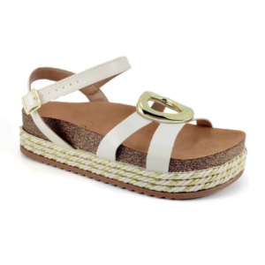 BEIRA RIO - Sandália Flat Papete Plataforma Slide com Fivela Beira Rio