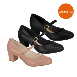 BEIRA RIO - Scarpin Mary Jane Feminino Boneca Salto Bloco Beira Rio