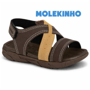 MOLEKINHO - Sandália Papete Molekinho Infantil Masculina Confortável Leve Ajustável Menino