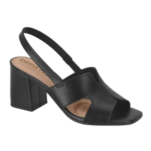 BEIRA RIO - Sandália Feminina Camel Salto Bloco 7 Cm Beira Rio Conforto