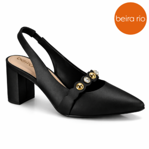 BEIRA RIO - Scarpin Feminino Beira Rio Salto Alto Bico Fino Elegante Confortável