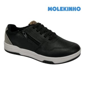 MOLEKINHO - Tênis Molekinho Casual Juvenil Menino Cadarço Elástico Couro