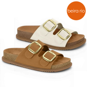 BEIRA RIO - Chinelo Feminino Beira Rio Birken com Fivelas Anatômico Confortável