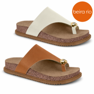 BEIRA RIO - Chinelo Flatform Feminino Beira Rio Napa Confortável Plataforma Antiderrapante