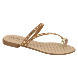 BEIRA  RIO - Sandália Feminina Beira Rio Rasteira Strass