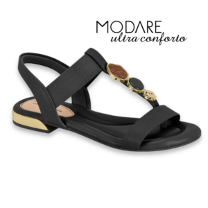 MODARE - Sandalia Feminina Modare Salto Baixo Confortavel Enfeite Pedras