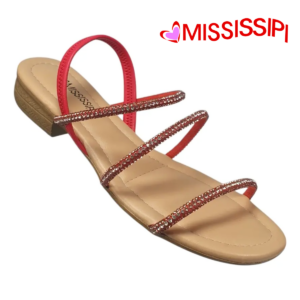 Sandália Feminina Mississipi Rasteira Detalhes de Pedraria